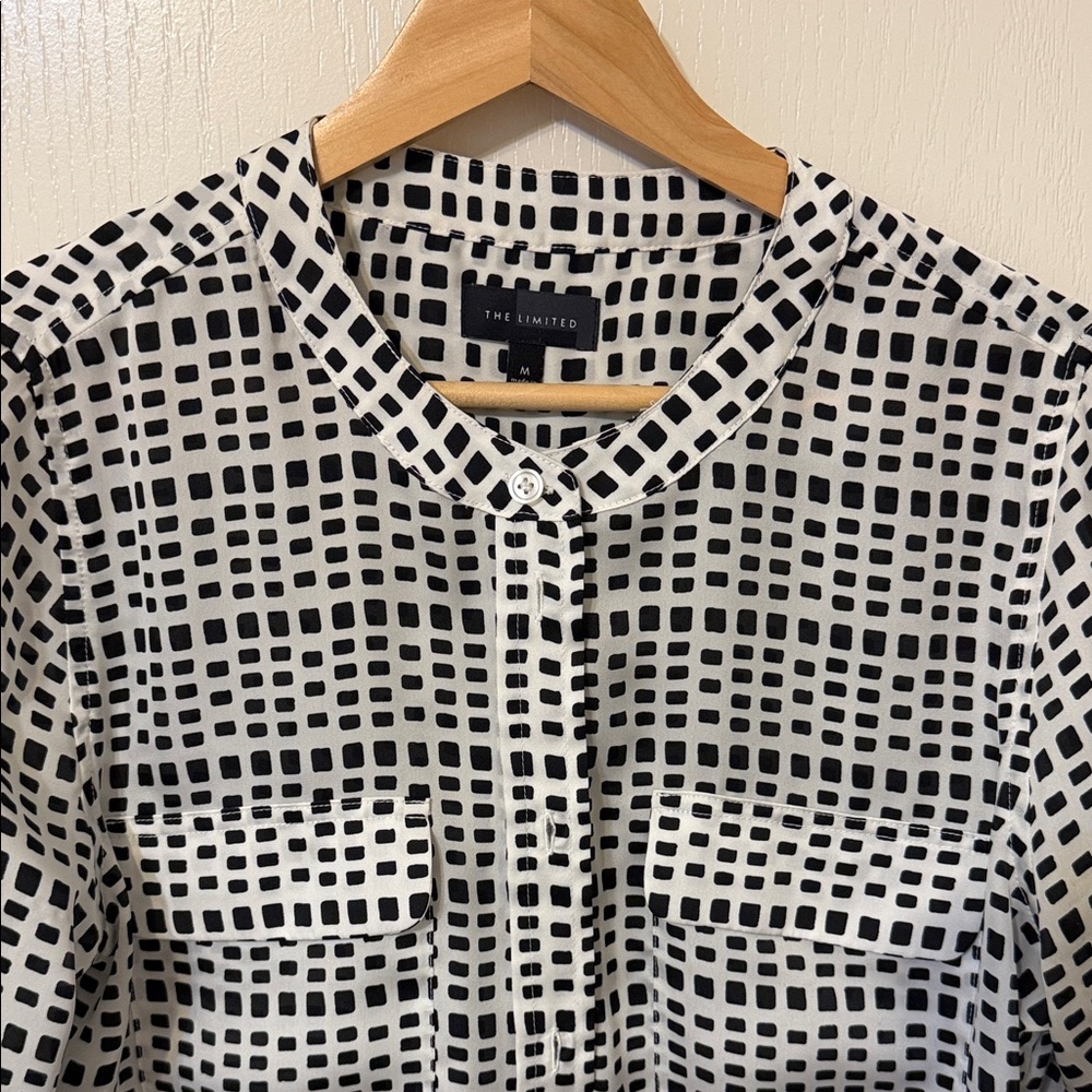 The Limited Black and White Geometric Blouse